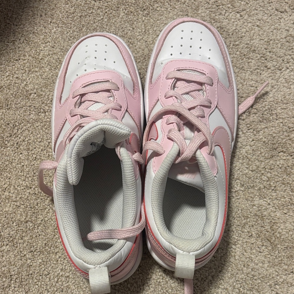 Nike Kids Pink and White Sneakers